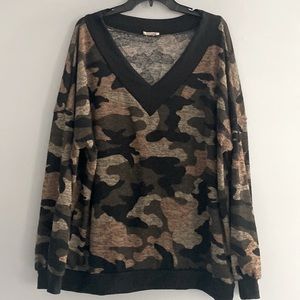 Camouflage Print Blouse Size L